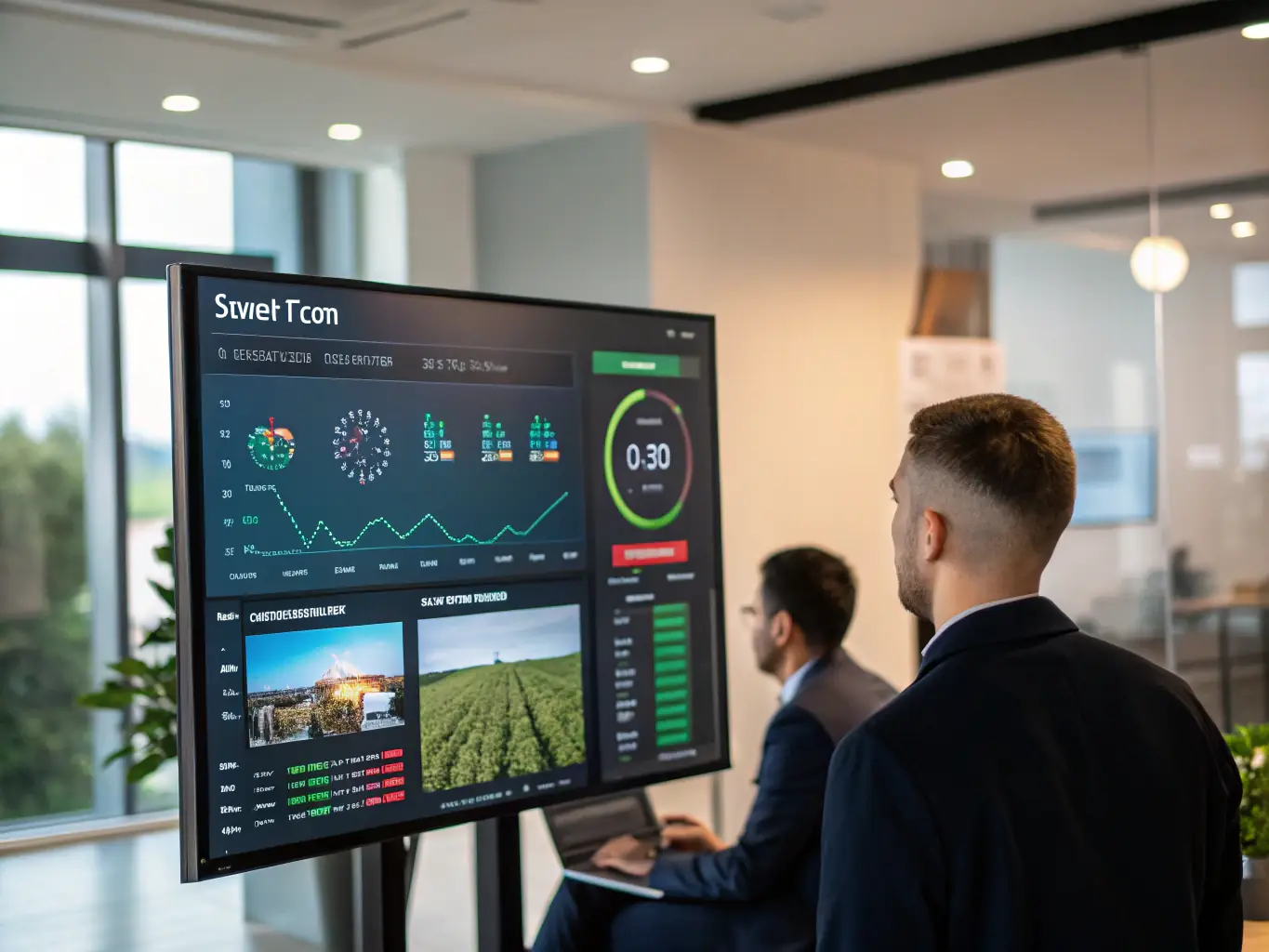 A dashboard view of EpigroupCRM, displaying real-time weather data, market prices, and sales pipeline metrics, providing a comprehensive overview of the farm's performance.