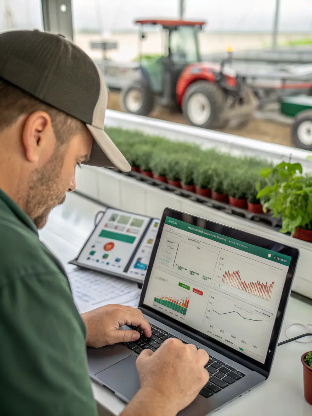 A computer screen displaying a market pricing tool interface, showing charts and graphs of commodity prices, trends, and analysis for various agricultural products.