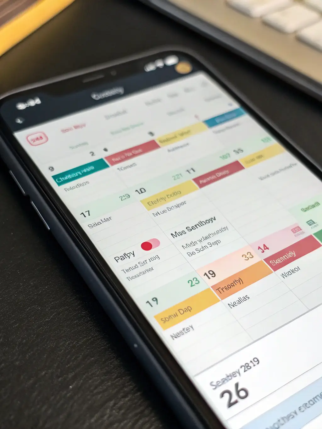 A scheduler interface showing optimized routes and task assignments for field workers, displayed on a smartphone.